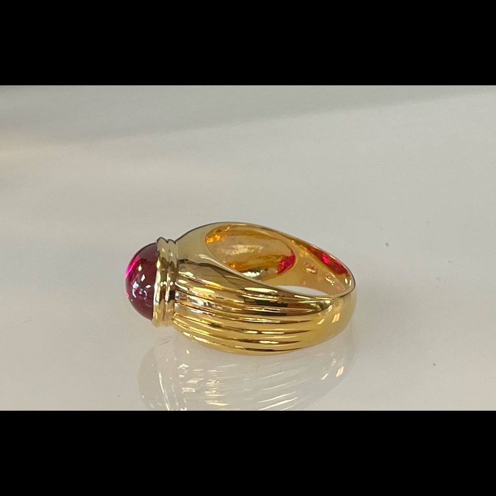 Large Ruby Cabochon Ring - image 3